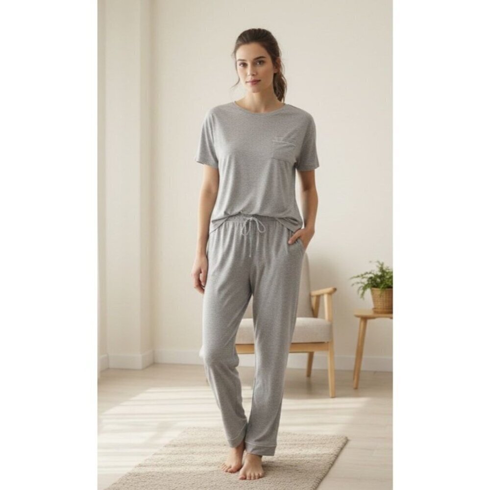State of Day Modal Pajama Set Womens XS Gray Short Sleeve Lounge Sleepwear